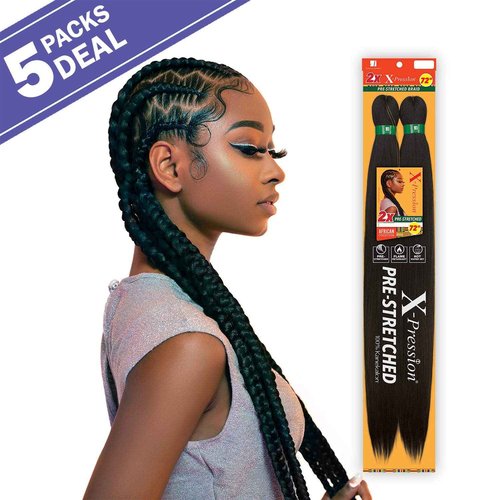 Sensationnal Braids XPRESSION 3X Pre-Stretched Braid 58 inches (5-pack, 4)