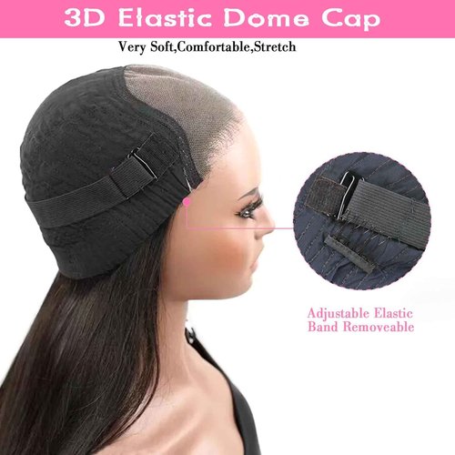 DaiMer Wear and Go Glueless Wigs Human Hair Pre Plucked Pre Cut 6x4 HD Lace Closure Wigs Human Hair Straight with Baby Hair Straight Human Hair Wig for Beginners Natural Black 150% Density 18 Inch