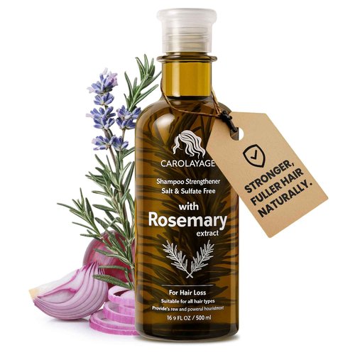 Carolayage Rosemary Shampoo for Hair Growth & Strength | Sulfate-Free, Paraben-Free, Silicone-Free | Infused with Red Onion Extract, Biotin & Rosemary | Reduces Hair Loss & Supports Scalp Health