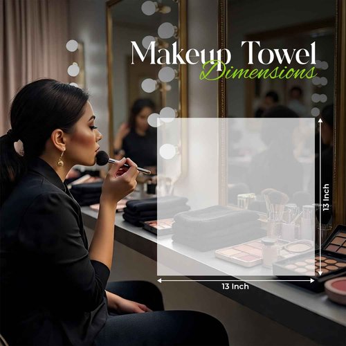 RIVERSIDE Black Makeup Towels - Pack of 6 (13x13) Soft Cotton Makeup Washcloths for Face - Reusable, Quick-Dry Makeup Remover Towels for Bathroom, Spa & Salon - Gentle on Skin - Brushes