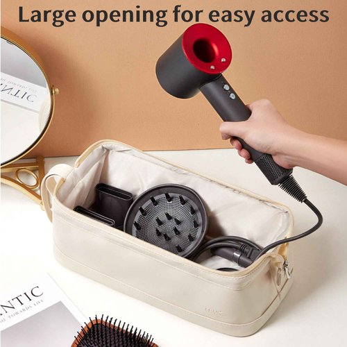 Linpr Travel Storage Bag for Dyson Airwrap/Shark Flexstyle Complete Styler and Attachments, Portable Handheld Travel Case, Waterproof Hair Dryer Carrying Case, Organizer Bag with Large Opening (White)