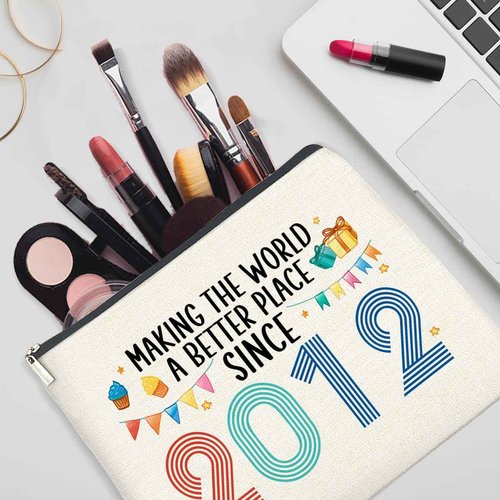 YeleY 13rd Birthday Gifts for Her, 13 Year Old Gifts Makeup Bag, 2012 13rd Birthday Gift Ideas for Daughter, Niece, Sister, Friend, Cosmetic Bag for Valentine's day, Christmas