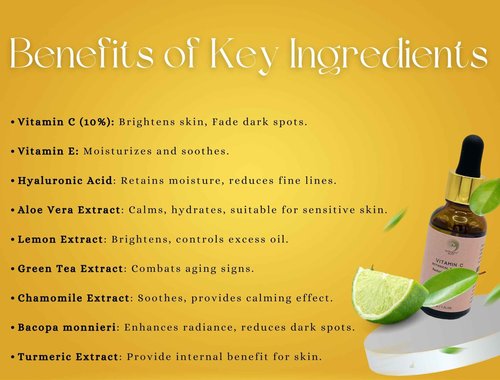 Vitamin C Face Serum - Brightening, Hydrating, Glowing Skin with Hyaluronic Acid, Turmeric, Vitamin E, Green Tea Extract, Anti Aging Facial Serum for Fine Lines & Wrinkles – 1 Fl Oz