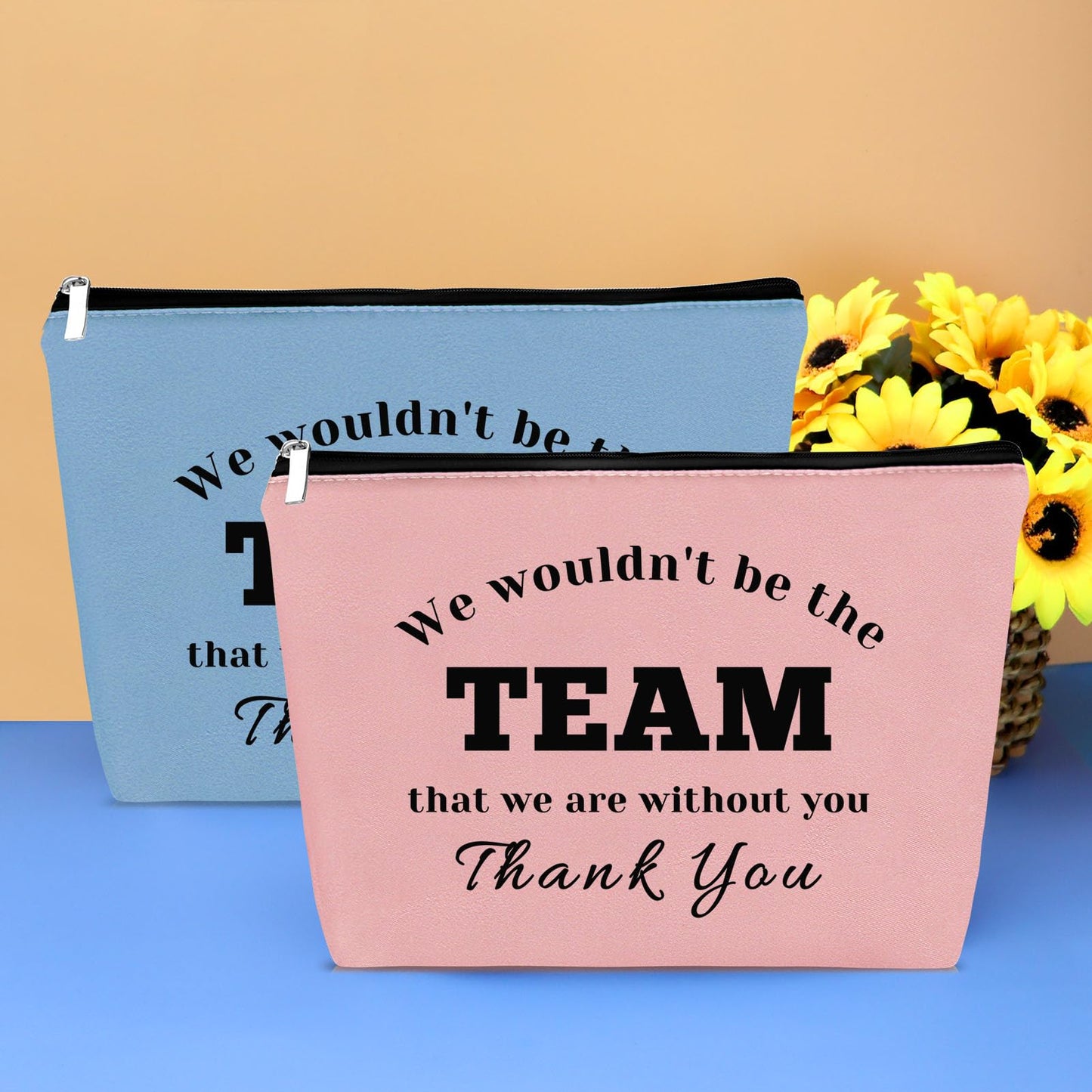 2 Pcs Coach Thank You Gift Makeup Bag for Women Boss Leader Appreciation Gift Colleague Coworker Leaving Going Away Gift Travel Cosmetic Bag Birthday Christmas Thanksgiving Gift for Team Leader Coach