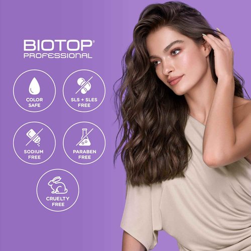Biotop Professional 19 Pro Silver Shampoo - Purple Shampoo to Neutralize Yellow and Brassy Tones - Made with Sunflower Oil and Vitamin E - For Blonde or Bleached Hair - 8.45 oz