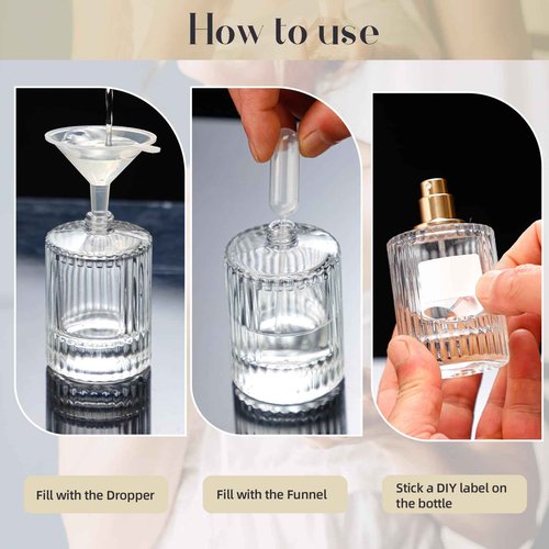 ZHENGYAOYANG 1 Pack Empty Perfume Spray Bottles, 50ML Ribbed Glass Atomizer Spray Bottle for Men and Women, Travel Refillable Perfume Atomizer for Sample Dispenser and Home Decor, White Cap