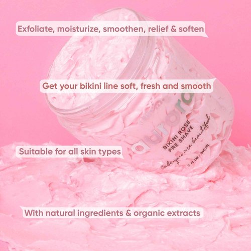 Olivia Aurora Bikini Scrub – Sweet-Scented Exfoliant for Intimate Area – Prevents Ingrown Hairs, Fades Dark Spots & Smooths Skin – Natural, No Sugar, 8 oz