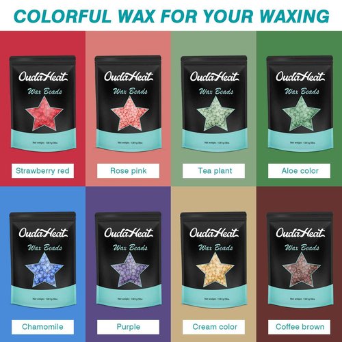 Wax Beads, 2.4lb Wax Beans for Hair Removal Sensitive Skin, Brazilian Coarse Waxing for Face, Bikini, Eyebrow, Back, Chest, Legs, Armpit, Waxing Beads for Women Men, 5 Silicone Stick, Tea Tree