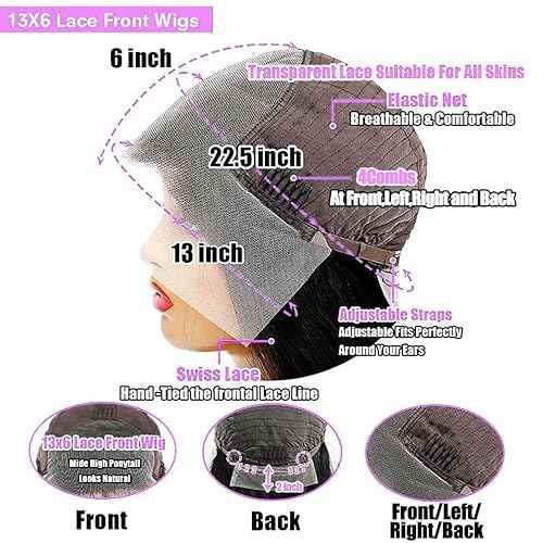 16 Inch Short Bob Wigs Deep Curly 200% Density Virgin Human Hair 13x6 Bob Wig Human Hair Pre Plucked with Baby Hair Transparent Lace Frontal Wig for Women Natural Hairline