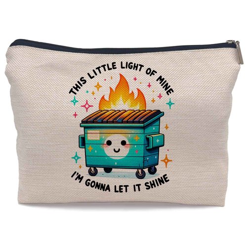 Ayxvt Dumpster Gifts Makeup Bag, Dumpster Bag,Dumpster Fire Cosmetic Bags for Women, Inspirational Positive Encouragement Gifts for Women Zipper Pouch