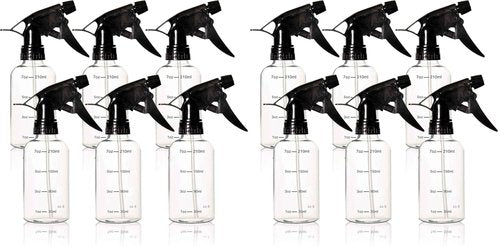 Youngever 12 Pack Empty Plastic Spray Bottles, Spray Bottles for Hair and Cleaning Solutions (8oz)