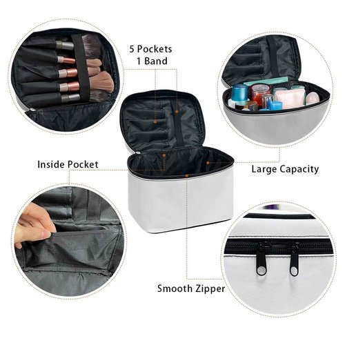 Glorowreny Butterfly Toiletry Bag for Women Large Purple Portable Large Cosmetic Bags for Women Travel Makeup Cosmetic Zipper Bags Pouch Travel Toiletry Bag