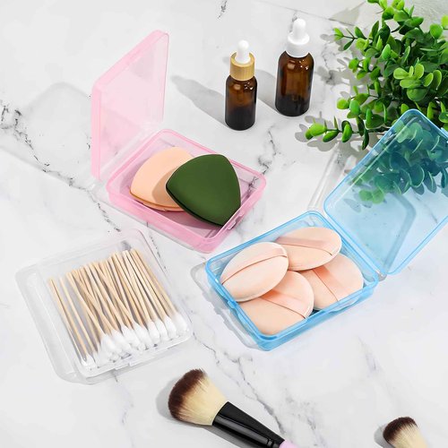 Adorila 6 Pack Travel Cotton Swab Qtip Holder, Portable Hair Tie Organizer with Lid, Flosser Dispenser, Lightweight Storage Organizer for Bathroom Vanity Countertop