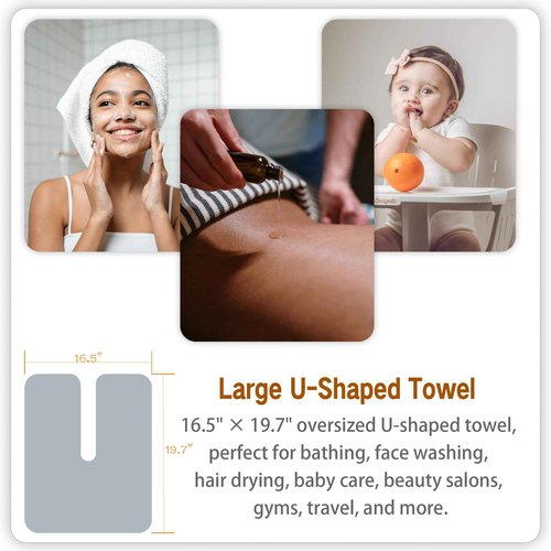 mayoken® 12PCS U-Shaped Microfiber Facial Towels for Estheticians, Ultra-Soft & Absorbent Spa Towels for Massage, Facial Steam & Skincare (Warm White)