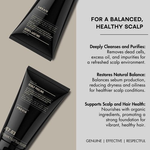 PREVIA Extra Life - The Virtuous Scalp Ritual Scalp Peeling | Exfoliating Action with Apricot Kernel & Vitamins | Removes Dead Cells | Deeply Cleanses Scalp | 5.07 Floz