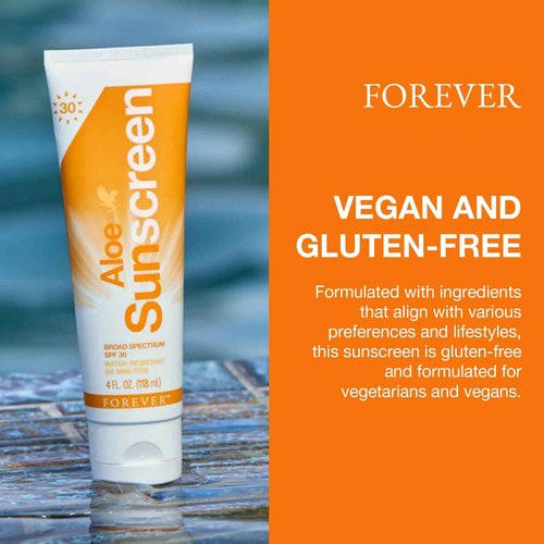 Forever Living - Aloe Sunscreen SPF 30 - with Aloe Vera, Water-Resistant Broad Spectrum UVA and UVB Defense, 4 fl oz