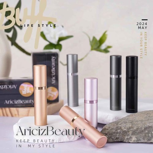 AricizBeauty Travel Refillable Perfume Fragrance Atomizer 0.17fl.oz/5ml. Cologne Pocket Recyclable Portable Sprayer Bottle. Mini Scent Pump Case Dispenser Perfume Container.Travel friendly (GOLD)