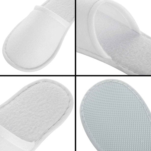 Juvale Disposable Slippers for Guests - Individually Wrapped Spa & Hotel Slippers - Slip-Resistant Shoes - Travel-Friendly Disposable Shoes - Medium (Men’s US 10/Women’s US 11) White - Pack of 24