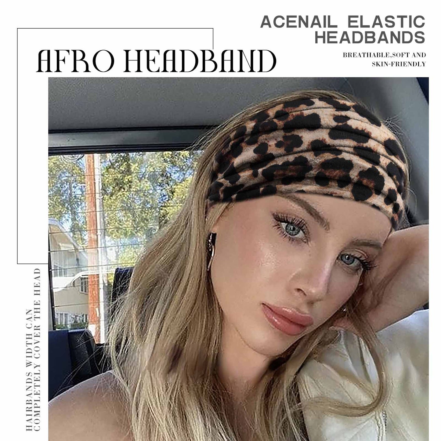 Acenail Wide Headbands Women Turban Knotted Headband Elastic Non Slip Hairbands African Head Bands Cotton Workout Head Wraps Bohemian Head Band Running Sports Hairband Yoga Head Scarfs Boho Hair