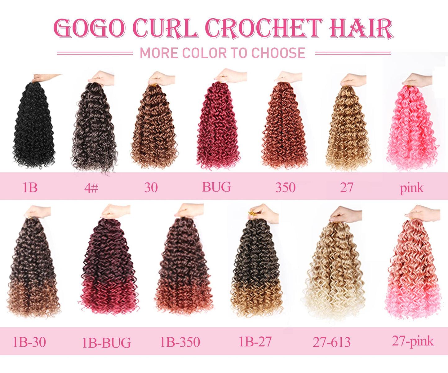 Gogo Curl Crochet Hair 8 Inch 6 Packs Short Curly Crochet Hair for Black Women Beach Curl Water Wave Curly Crochet Braids Hair, Deep Wave Synthetic Braiding Hair Extensions (8 inch 30)