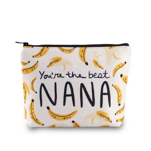 Nana Gift Nana Makeup Bag Grandma Gift Nana Zipper Pouch Funny Nana Makeup Bag Bananas Theme Gift Grandma Cosmetic Bag (Nana Bag)