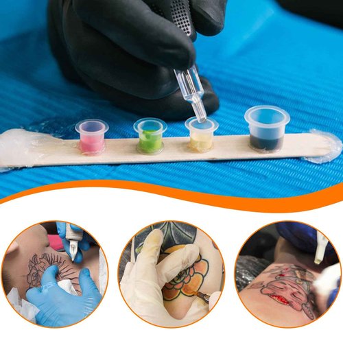 300 Pieces Tattoo Ink Caps,Tattoo Cups,Pigment Cups,Makeup Container Cap - 100 Small,100 Medium,100 Large - for Ink,Paints,Glues