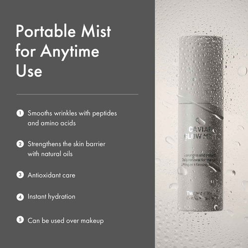 TwentyKEI Caviar Glow Mist, Hydrating Facial Spray with Collagen & Peptides,50ml