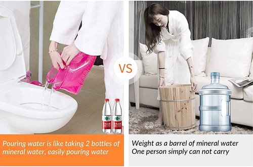 WMHYLYH Movable Foot Soaker, Portable Feet Soaking Tub Massage Foot Bath Shoes, Bath Massager Basin Pedicure Feet Spa Shoes for Thermal Massage to Promote Blood Circulation (Large, Red)