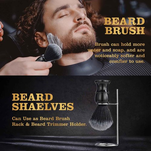 Fathers Bath and Body Gift Set, Birthday Gifts for Men Basket Spa Gift Set for Him Beard Shaving Kit Men's Beard Kit Brush Face Care Perfume Spa Kit, Beard Brush Rack, Christmas Gifts for Dad son Man