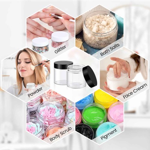 36 Pack 4 Oz Plastic Container Jars with Lids BPA Free, Empty Round Clear Cosmetic Containers Plastic Slime Jars for Lotion, Cream, Ointments, Body Butter, Makeup, Travel Storage