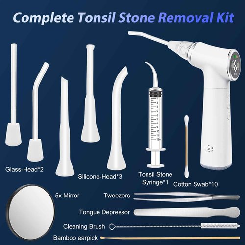 Upgraded Electric Tonsil Stone Remover – High-Precision & Painless Cleaning, Food-Grade Material, 6 Suction Levels | Tonsil Stone Removal Kit with LED Light, Oral Protection & 11 Attachments