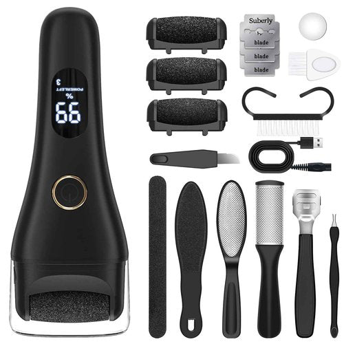 Electric Callus Remover for Feet - Larger Grinding Head&3Speed, Foot Care Pedicure Callus Shaver Foot Scrubber Deadskin Remover, Waterproof Pedicure Tool Foot File for Deadskin Dry Crack Skin Calluses