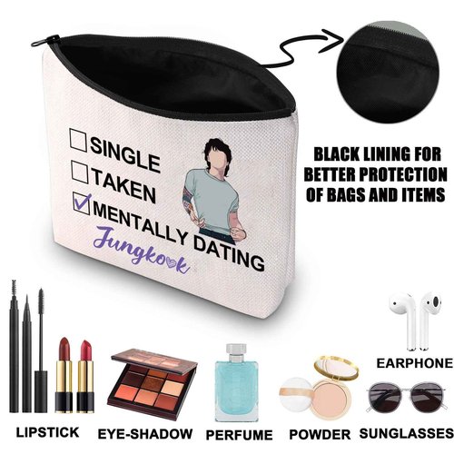 JNIAP Korean Member Jung K Makeup Bag Korean Group Gifts Single Taken Mentally Dating With Jung K Gifts Korean Group Merch(With Jun mb)