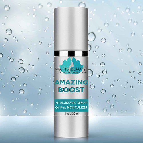 Watts Beauty Amazing Boost Ultra Hydrating Hyaluronic Serum - Oil Free Face Moisturizer 1 oz
