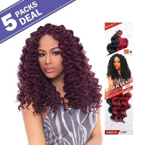 Harlem 125 Harlem125 Synthetic Hair Braids Kima Braid Ripple Deep 14 inches (5-pack, 4)