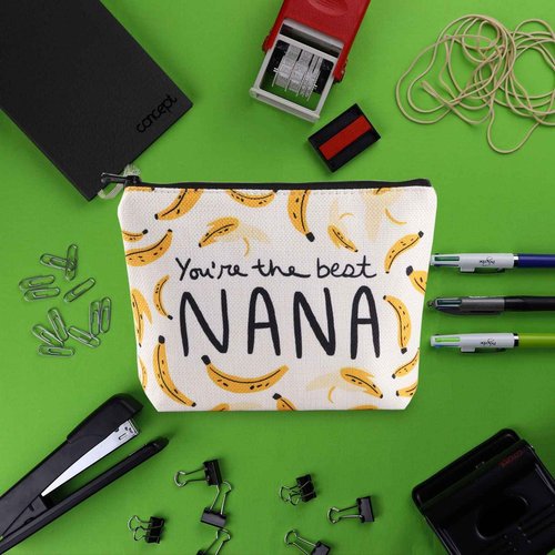Nana Gift Nana Makeup Bag Grandma Gift Nana Zipper Pouch Funny Nana Makeup Bag Bananas Theme Gift Grandma Cosmetic Bag (Nana Bag)
