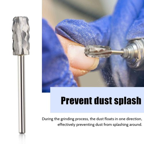 QUNZHAO Nail Drill Bits Dust Droof Bit Tungsten Steel Fast Remove Acrylic or Hard Gel 3/32" Shank - Manicure, Nail Art, Drill Machine Accessories (4X Extra coarse-4XC, Silver)