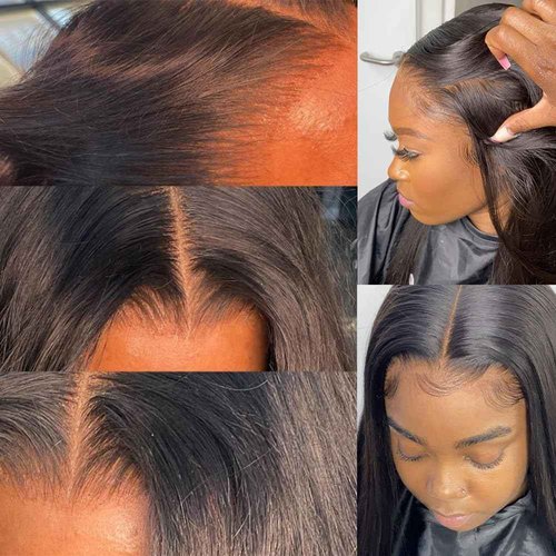 6x6 HD Lace Closure Only 0.10 mm Ultra-thin Free Part 150% Density 12A Grade HD Lace Closure Straight Human Hair Virgin Brazilian Human Hair Invisible Clear (16 Inch)
