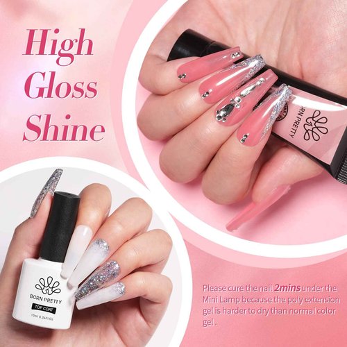BORN PRETTY Poly Nail Extension Gel Kit with Nail Prep Dehydrate and Bond Primer Set