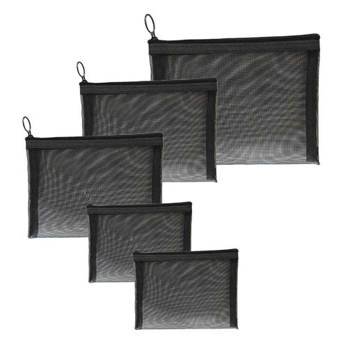 5-Pack Small Mesh Makeup Bag with Zipper for Purse, Diaper Bag Organizing Pouches, Purse Organizer Pouches for Travel Toiletry Bag