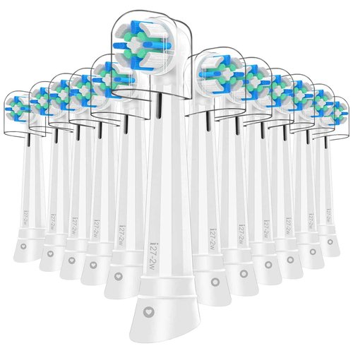 12 Pack Replacement Heads Compatible with Oral B IO 2/3/4/5/6/7/8/9/10/Deep Clean Series Electric Toothbrush, Brush Heads Refill Compatible with Oral B IO for Teeth and Gums Care (White)
