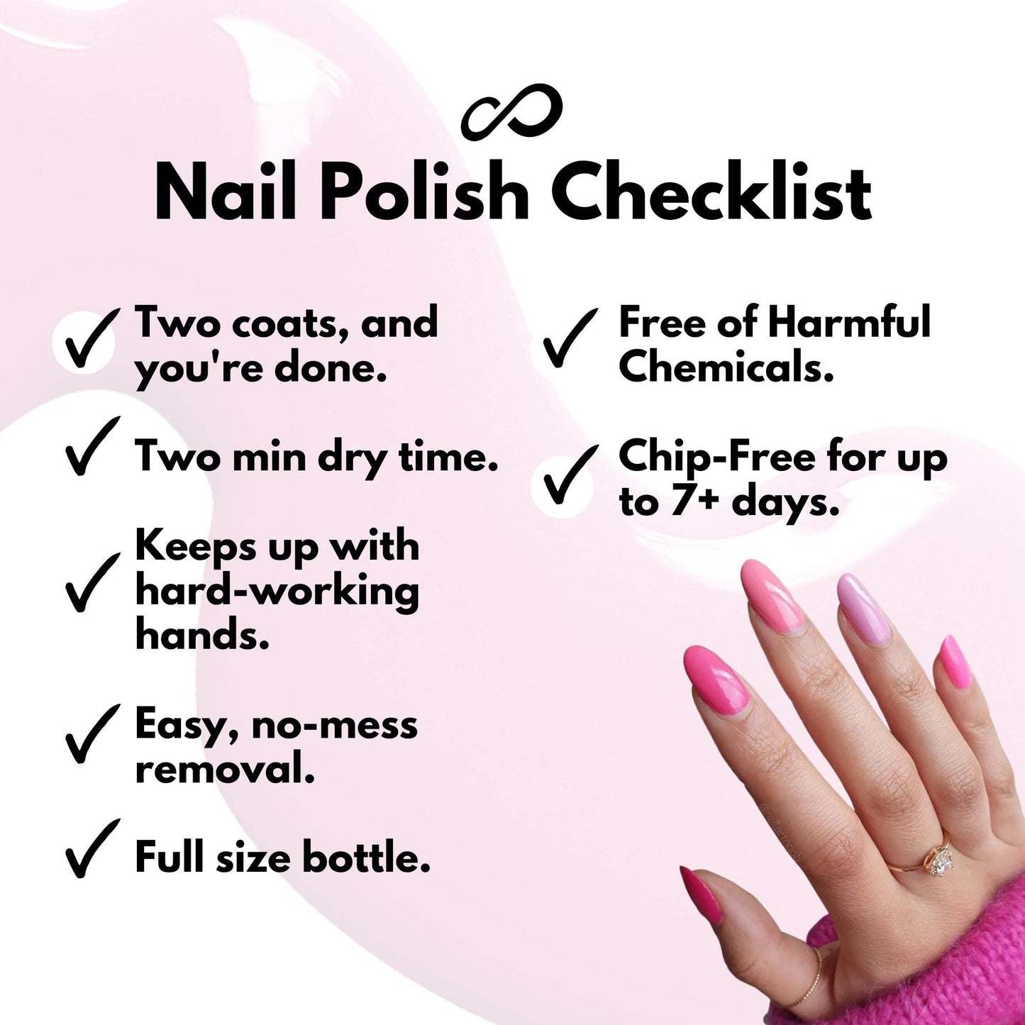 Eternal Pink Nail Polish Set for Women (SO PINK) - Pastel Pink Nail Polish Set for Girls - Long Lasting & Quick Dry Natural Nail Polish Kit for Home DIY Mani Pedi - Made in USA, 13.5mL (Set of 5)