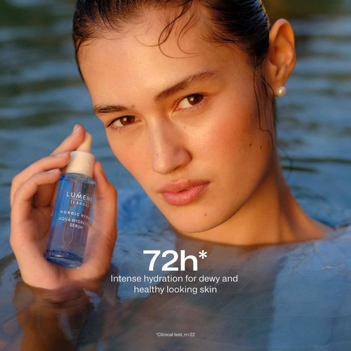 LUMENE Nordic Hydra Aqua Serum | Intense Hydration for Lasting Dewy Skin | With Arctic Spring Water, Hyaluronic Acid & Nordic Red Algae | Lightweight & Hydrating | Vegan | 30 ml