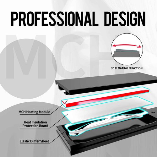 Professional Wide Titanium K&K Flat Iron 1.75 Inch Hair Straightener for Straight and Curly Hair (45mm)