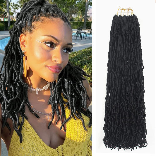 7 Pcs Faux Locs Crochet Hair 16 Inch Soft Locs Crochet Hair Goddess Locs Hair Extensions