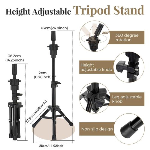 28 Inch Mannequin Head 80% Human Hair with Tripod Stand,Mannequin Cosmetology Manikin Practice Doll Head with stand,Braiding Hairdressing Head for Hair Styling with Table Clamp + DIY Hair Styling Set