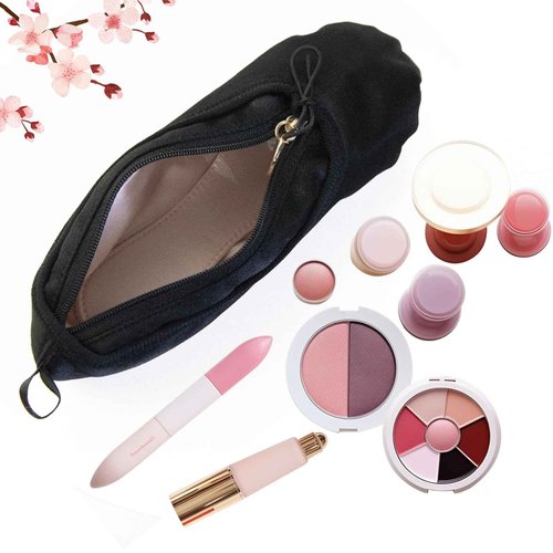 PWQEIONC Ballet Shoe Makeup Bag, Small Cosmetic Bag for Trip Portable Cosmetic Travel Bag, Ballet Dance Shoe Makeup Bag Gifts for Women Girl Dancer Lover (Black)