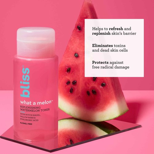 Bliss Glow & Hydrate Serum - Niacinamide + Hyaluronic Acid Serum + What a Melon Replenishing Watermelon Toner