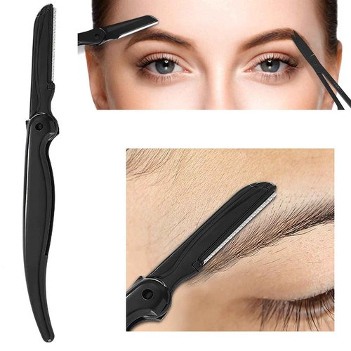 Craft Scissors Stainless Steel Unisex Eyebrow Kit Eyebrow Scissors, Slant Tweezers And Eyebrow Brush for Eyebrow Eyelash Extensions 5 Pcs with Case