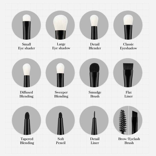 Jessup 10Pcs Black Brushes Set T323 With Eye Brushes Set T322